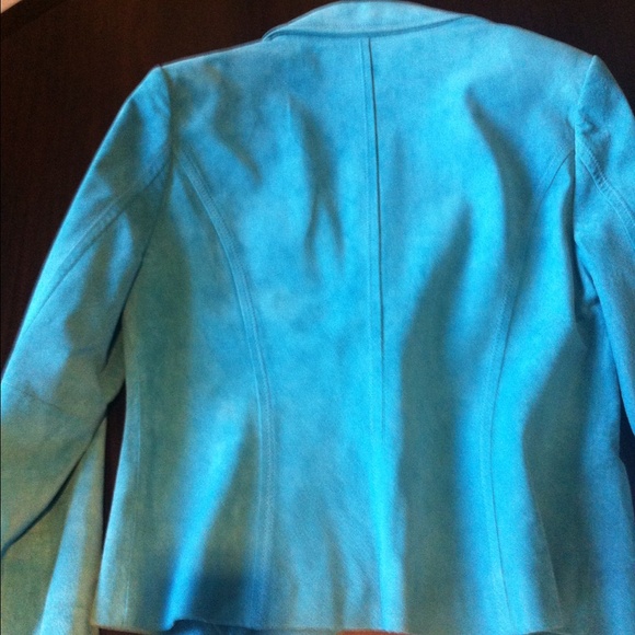 Suede turquoise blazer - Picture 4 of 4